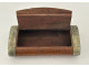 Snuffbox, wooden and metal box with foliage motif, Folk Art, 19th century