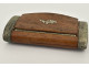 Snuffbox, wooden and metal box with foliage motif, Folk Art, 19th century
