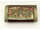 Snuffbox, wooden and metal box with foliage motif, Folk Art, 19th century