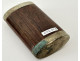 Snuffbox, wooden and metal box with foliage motif, Folk Art, 19th century