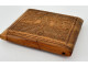 Ottoman Turkish snuffbox, carved wood, mosque, trophy of arms, stars, 19th century