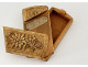 Pyrogen matchbox, carved wood, bouquet of flowers, late 19th/early 20th century