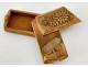 Pyrogen matchbox, carved wood, bouquet of flowers, late 19th/early 20th century