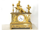Empire gilt bronze clock depicting blind Venus and Cupid, Antéros Renaux, Paris, 19th century