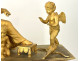 Empire gilt bronze clock depicting blind Venus and Cupid, Antéros Renaux, Paris, 19th century
