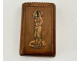 Pyrogen matchbox, carved wood, bouquet of flowers, late 19th/early 20th century