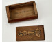 Pyrogen matchbox, carved wood, bouquet of flowers, late 19th/early 20th century