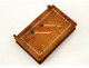 Pyrogen matchbox, carved wood, bouquet of flowers, late 19th/early 20th century
