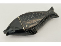 Snuffbox, carved wooden box, shoe, boot, Folk Art, 19th century