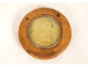 Round elm burl box with bronze medal of Emperor Napoleon I, Gayrard, 19th century