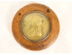 Round elm burl box with bronze medal of Emperor Napoleon I, Gayrard, 19th century