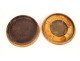 Round elm burl box with bronze medal of Emperor Napoleon I, Gayrard, 19th century