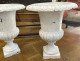 Pair of Medici vases, painted cast iron, garden basins, 19th century