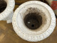 Pair of Medici vases, painted cast iron, garden basins, 19th century