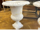 Pair of Medici vases, painted cast iron, garden basins, 19th century