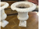 Pair of Medici vases, painted cast iron, garden basins, 19th century