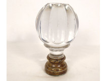 Baccarat cut crystal stair ball with gilt brass decoration, 19th century