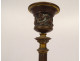 Pair of gilt bronze candlesticks with salamander lizards, Barbedienne style, Napoleon III period, 19th century