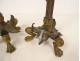 Pair of gilt bronze candlesticks with salamander lizards, Barbedienne style, Napoleon III period, 19th century