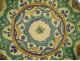 Large round polychrome earthenware dish with floral rosette, Morocco, Maghreb, Fez, late 19th century