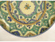 Large round polychrome earthenware dish with floral rosette, Morocco, Maghreb, Fez, late 19th century
