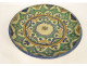 Large round polychrome earthenware dish with floral rosette, Morocco, Maghreb, Fez, late 19th century