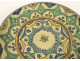 Large round polychrome earthenware dish with floral rosette, Morocco, Maghreb, Fez, late 19th century