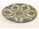 Large round polychrome earthenware dish with floral rosette, Morocco, Maghreb, Fez, late 19th century
