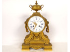 Pendule Louis XVI bronze doré coupe mufles lions Gorini Napoléon III XIXème