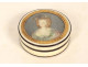 Round ivory box with painted tortoiseshell miniature of Marie Antoinette, 18th century