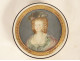 Round ivory box with painted tortoiseshell miniature of Marie Antoinette, 18th century