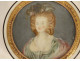 Round ivory box with painted tortoiseshell miniature of Marie Antoinette, 18th century
