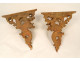 Pair of gilded carved wood wall sconces, Italy, 20th century