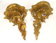 Pair of gilded carved wood wall sconces, Italy, 20th century
