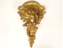 Pair of gilded carved wood wall sconces, Italy, 20th century