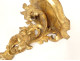 Pair of gilded carved wood wall sconces, Italy, 20th century