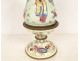 Chinese porcelain oil lamp with bronze figures and globe, Napoleon III style, 19th century