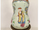Chinese porcelain oil lamp with bronze figures and globe, Napoleon III style, 19th century