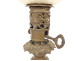 Chinese porcelain oil lamp with bronze figures and globe, Napoleon III style, 19th century