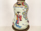 Chinese porcelain oil lamp with bronze figures and globe, Napoleon III style, 19th century