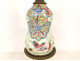 Chinese porcelain oil lamp with bronze figures and globe, Napoleon III style, 19th century