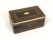 Small box, blackened wood, gilt brass, Napoleon III, 19th century