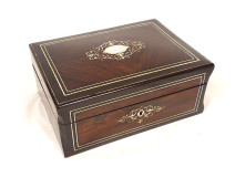 Rosewood jewelry box with floral marquetry, Napoleon III period, 19th century