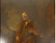 HST painting by Jan de Bray, Dutch school, depicting a sleeping monk and violinist, 17th century