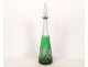 Saint-Louis cut crystal decanter, green color, Massenet model, 20th century