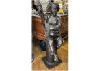 Large Baroque wooden sculpture of an angel, putto, and cherub, part of a 17th-century altarpiece