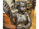 Large Baroque wooden sculpture of an angel, putto, and cherub, part of a 17th-century altarpiece