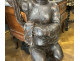 Large Baroque wooden sculpture of an angel, putto, and cherub, part of a 17th-century altarpiece