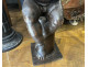 Large Baroque wooden sculpture of an angel, putto, and cherub, part of a 17th-century altarpiece