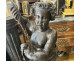 Large Baroque wooden sculpture of an angel, putto, and cherub, part of a 17th-century altarpiece